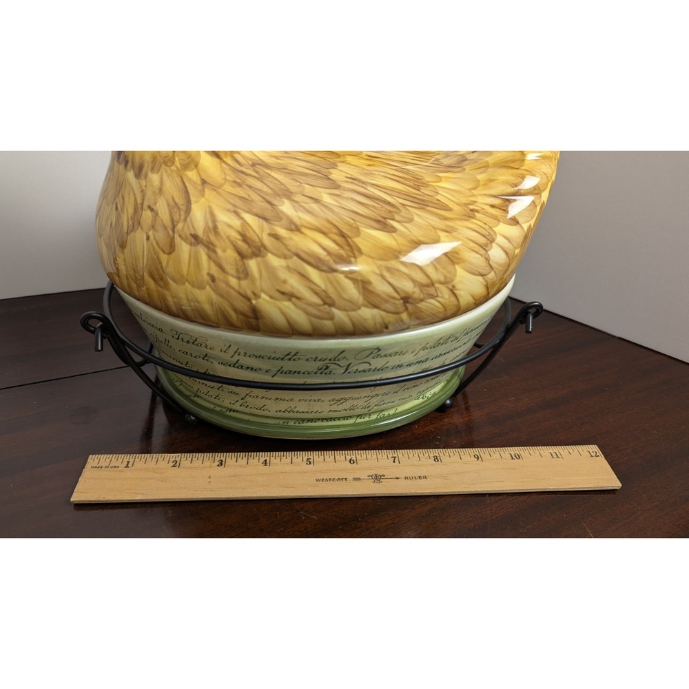 Temp-tations Tara Old World Chicken Covered Baker Roaster Dish with Stand 11in - Picture 13 of 15